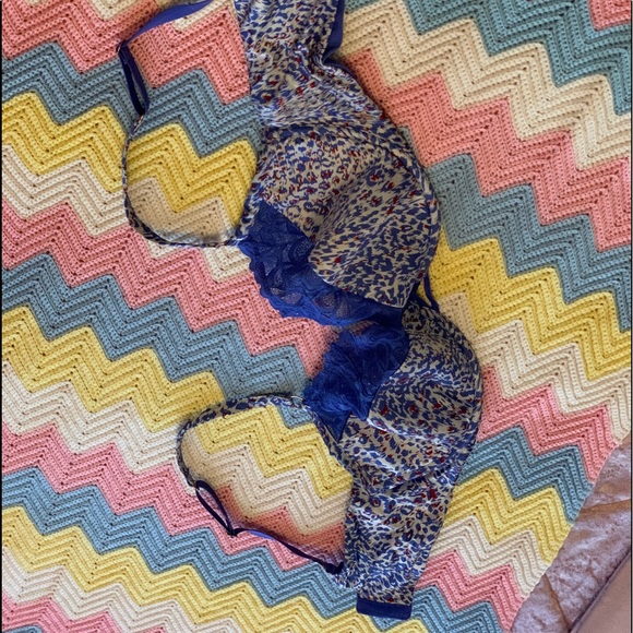 Savage X Fenty Blue Leopard Print Bra - Picture 4 of 7